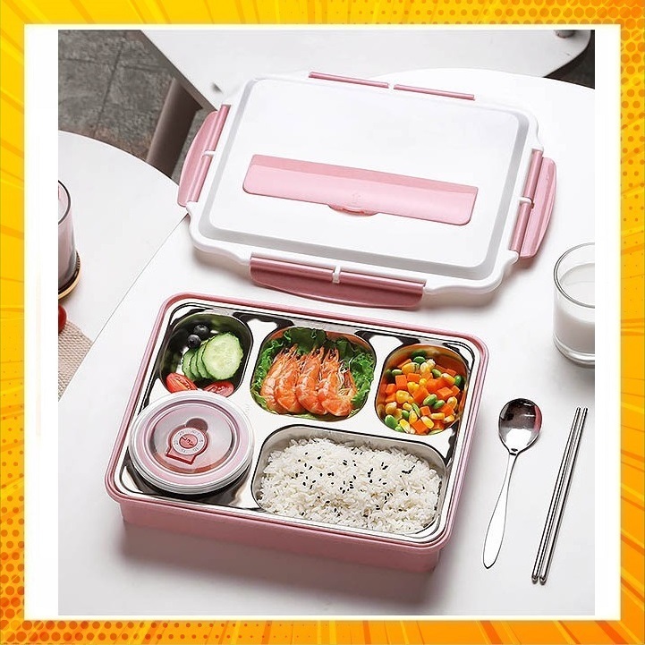 Khay cơm phần giữ nhiệt inox 5 ngăn