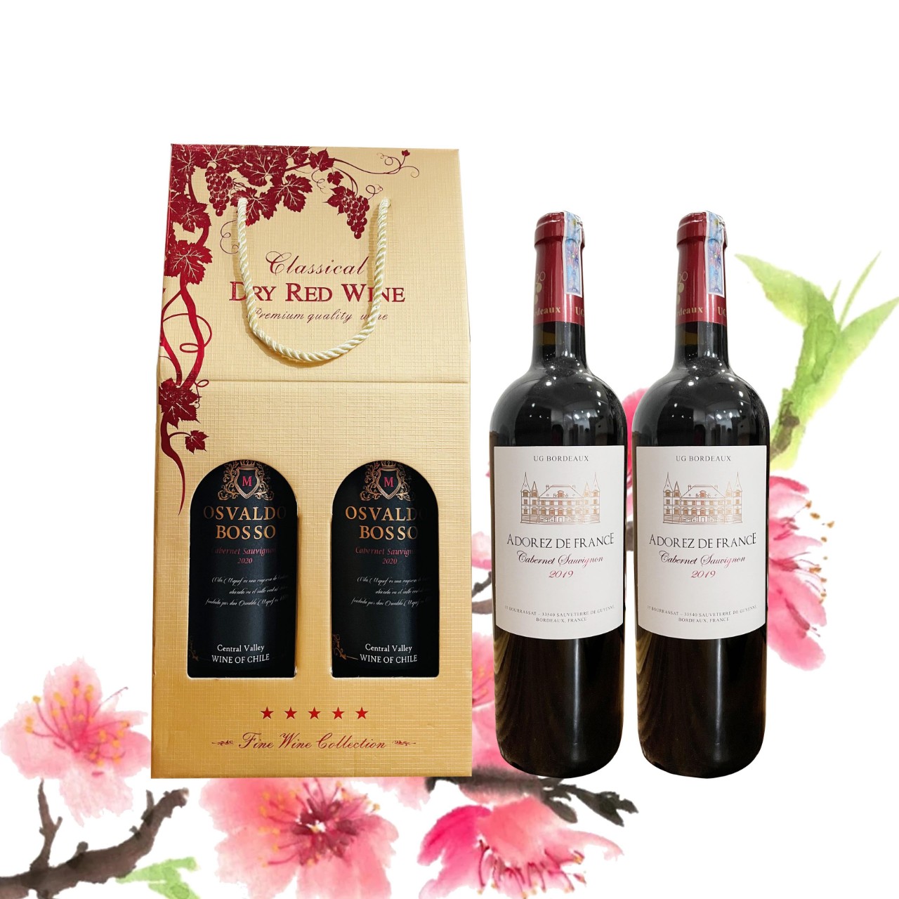 Túi giấy đựng chai vang làm quà tặng