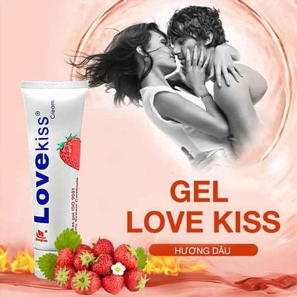 Gel bôi trơn Love Kiss 100ml hương dâu tây, DATE XA giúp tăng khoái cảm kéo dài thời gian khi quan