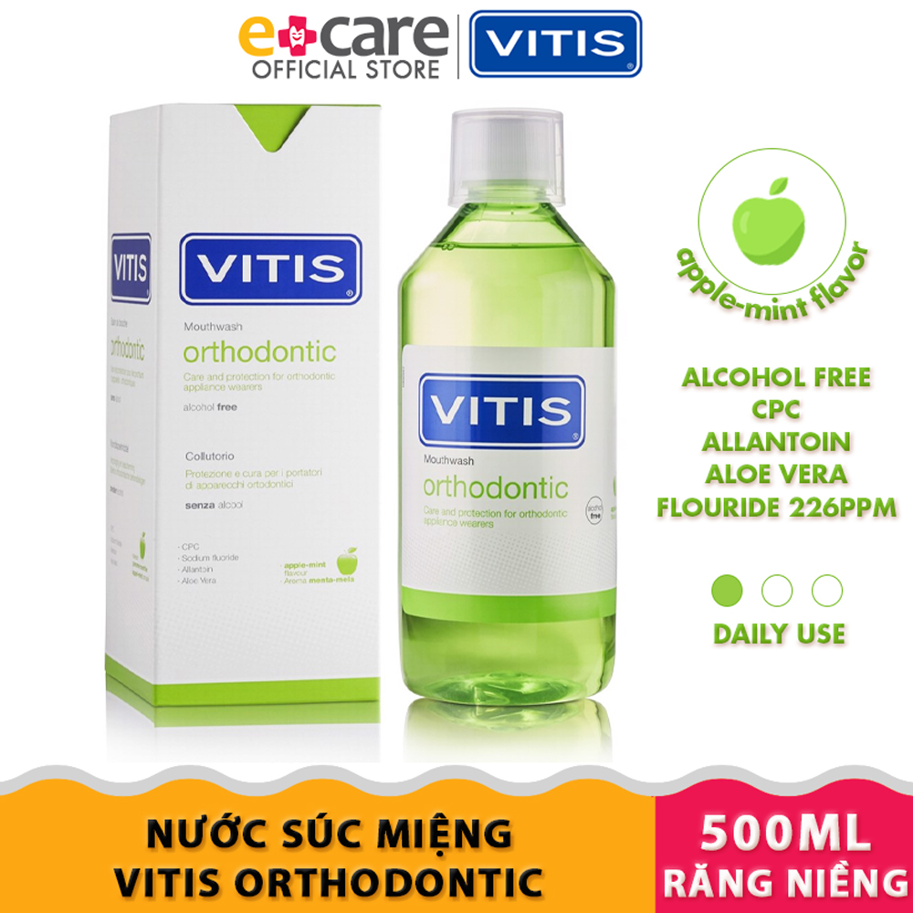 Nước súc miệng Vitis Orthodontic cho răng niềng 500ml