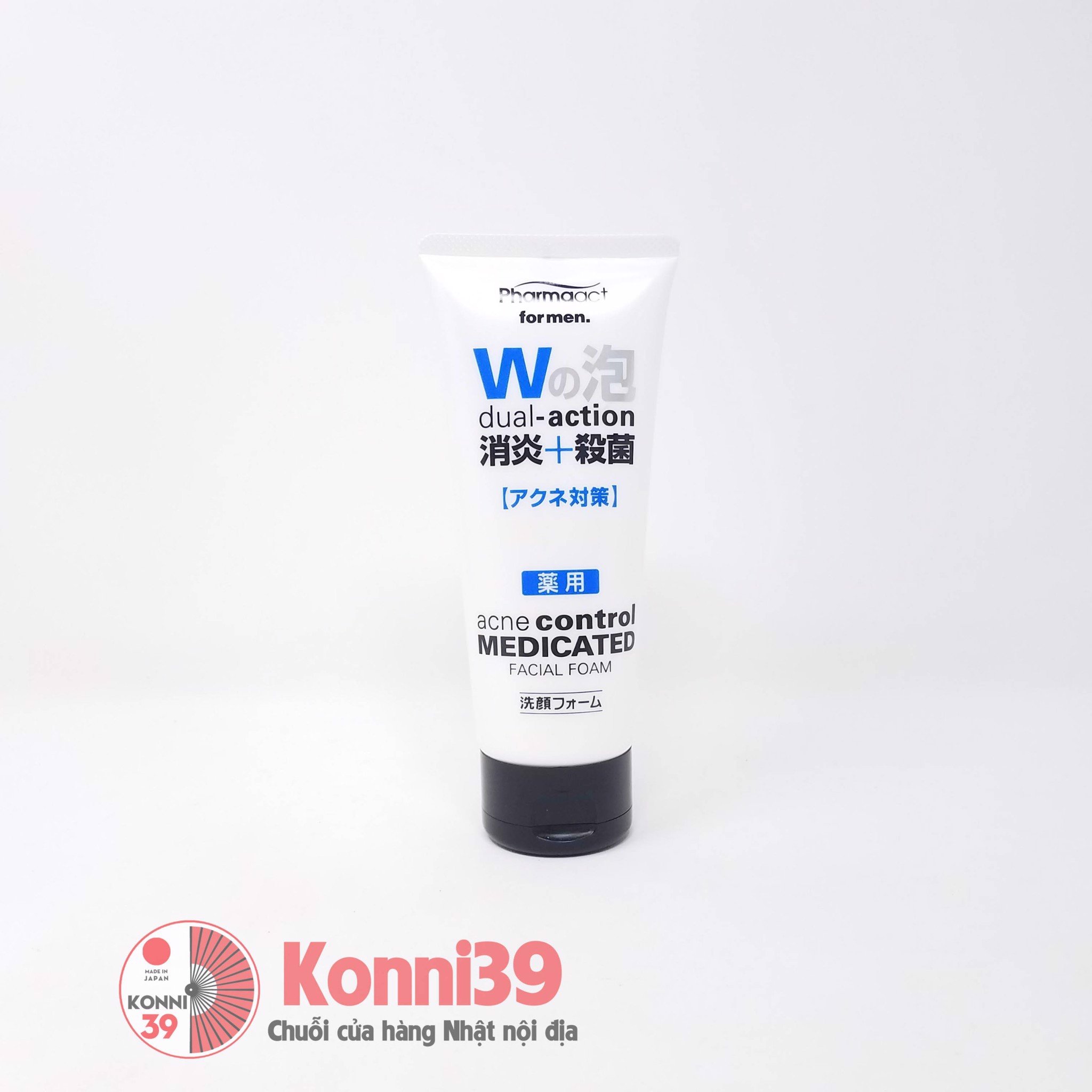 SỮA RỬA MẶT CHO NAM PHARMAACT W DUAL-ACTION 130G - HÀNG NHẬT NỘI ĐỊA