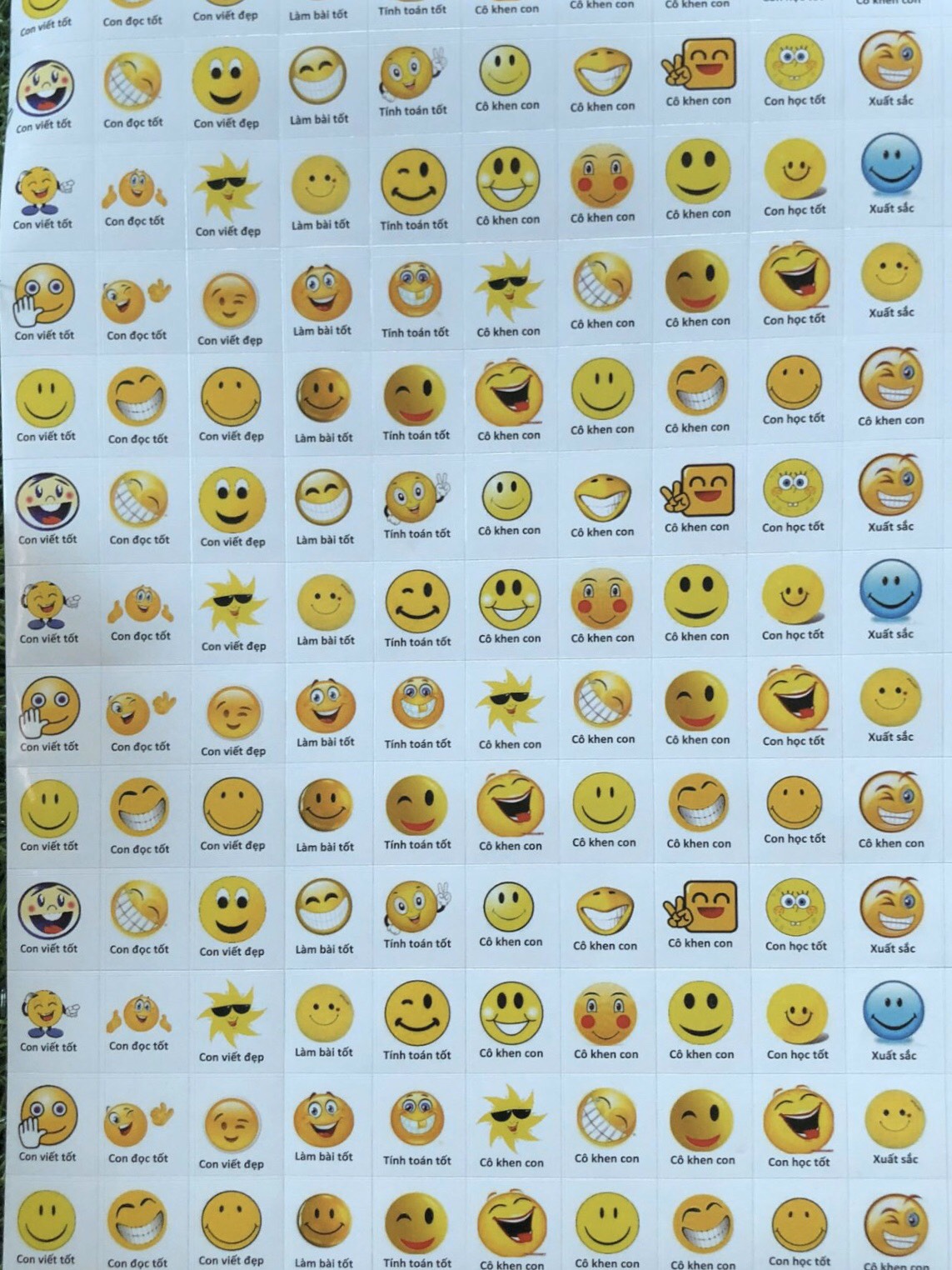 Sticker "khen con - mặt cười" - sticker khen thưởng học sinh