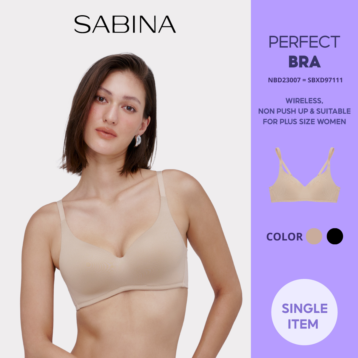 SALE XẢ HÀNG ĐẾN 80% Áo Lót Không Gọng Mút Mỏng Phù Hợp Ngực Vừa Và Lớn Perfect Bra By Sabina NBD23007 Giống SBXD97111