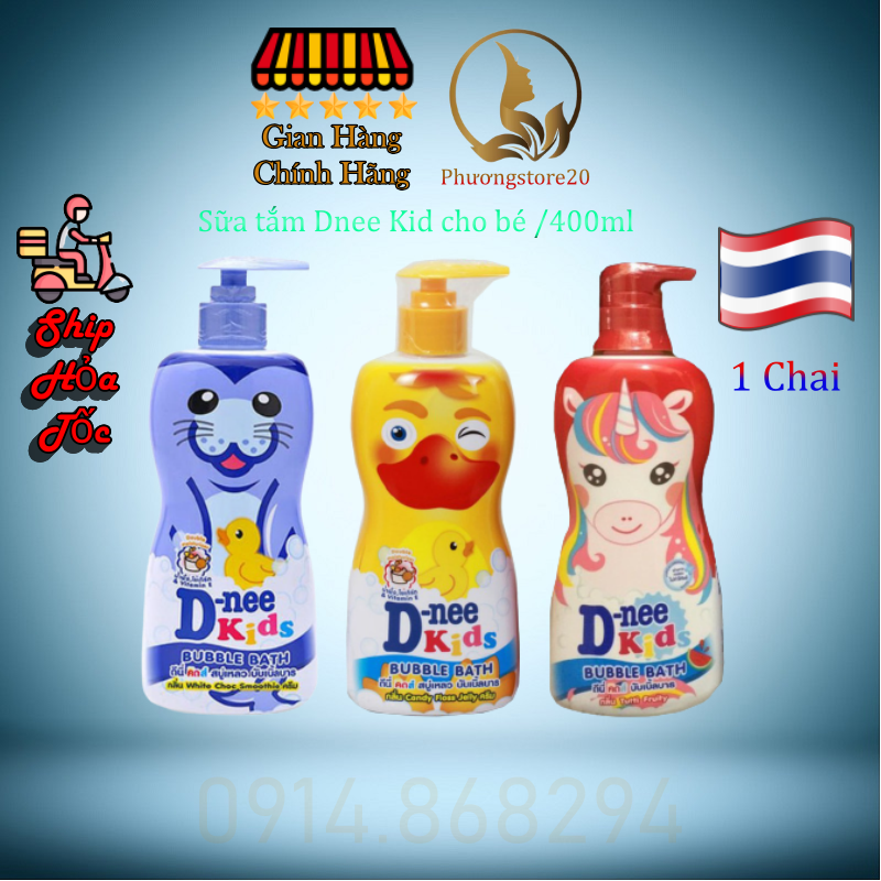 Sữa Tắm Gội Dnee Kids, Gồm 3 Màu 3 Mùi Hương Dễ Chịu Chai 400ml [HCM]