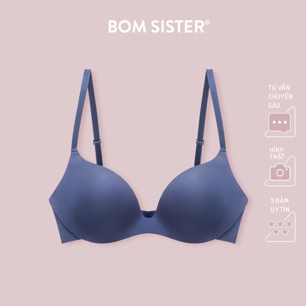Áo lót mút độn chân ngực su đúc không gọng dây áo liền nâng ngực tự nhiên bom sister mu2001