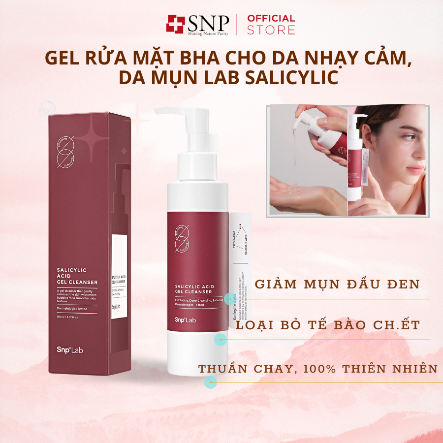 Gel rửa mặt BHA cho da nhạy cảm, da mụn LAB Salicylic
