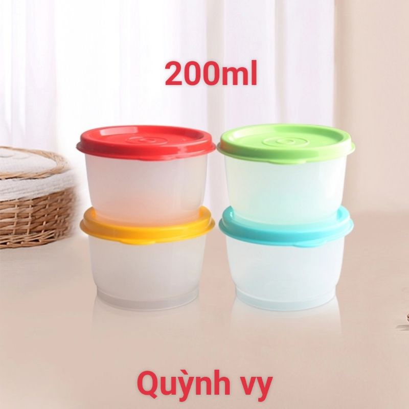 Hộp ngăn mát Tupperware 200ml set 4 hộp ♥️ hộp ngăn mát Tup