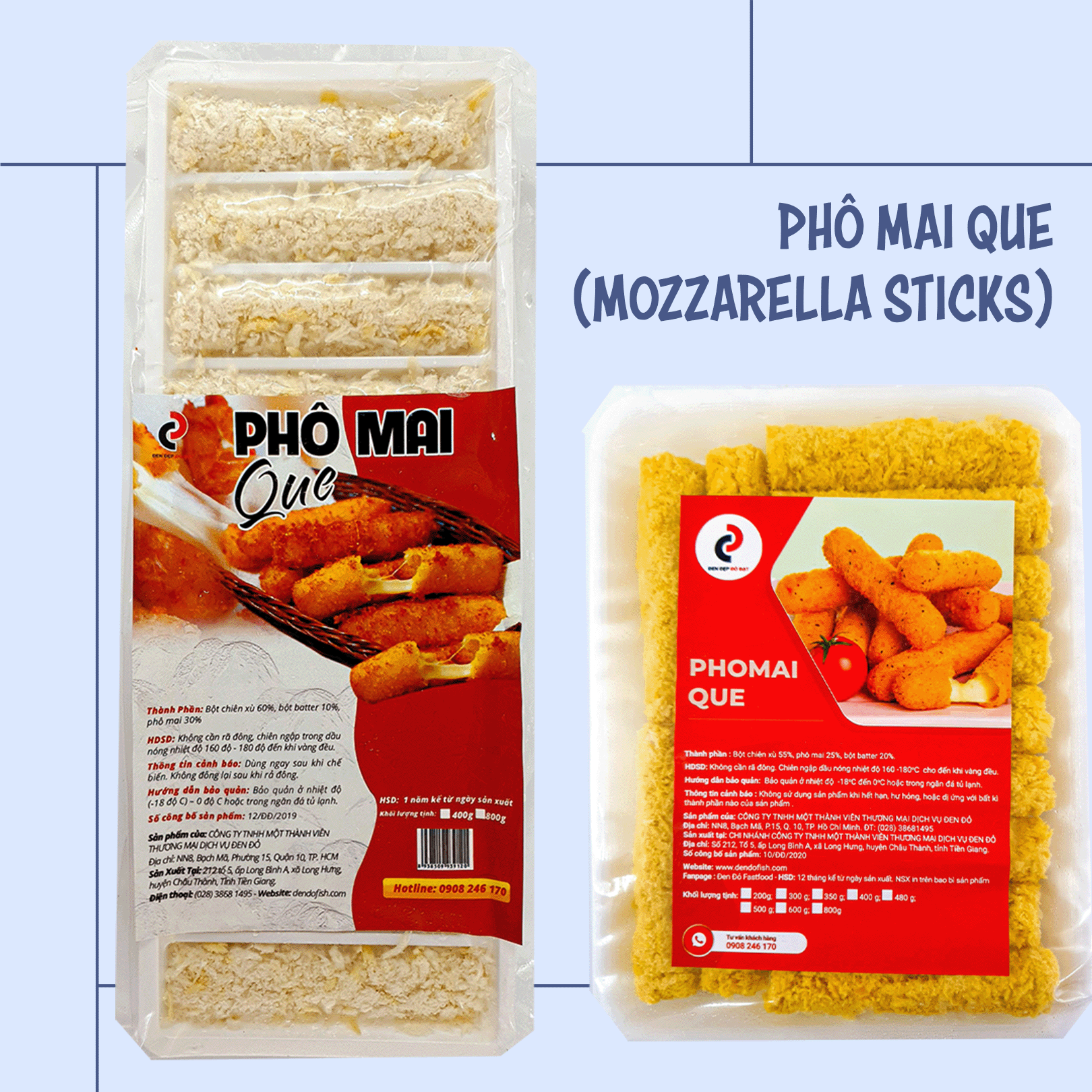 Phô Mai Que Viên Phô Mai Ngon - Thương hiệu Đen Đỏ