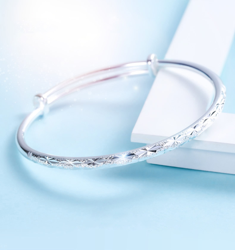 [HCM]Vòng tay lắc tay vàng bạc khắc hoa văn ánh kim sang trọng