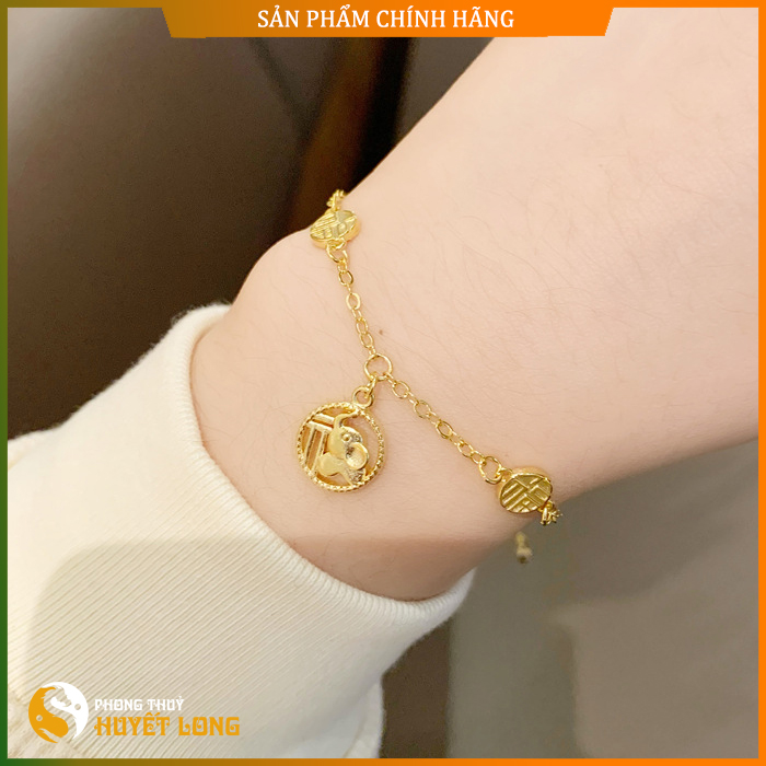 Lắc Tay Nữ Mang Lại Phước Lành, May Mắn Mạ Vàng 18K Cao Cấp Không Đen, Vòng Đeo Tay Nữ Cao Cấp Thời Trang, Sang Trọng Mẫu Hot Hàn Quốc