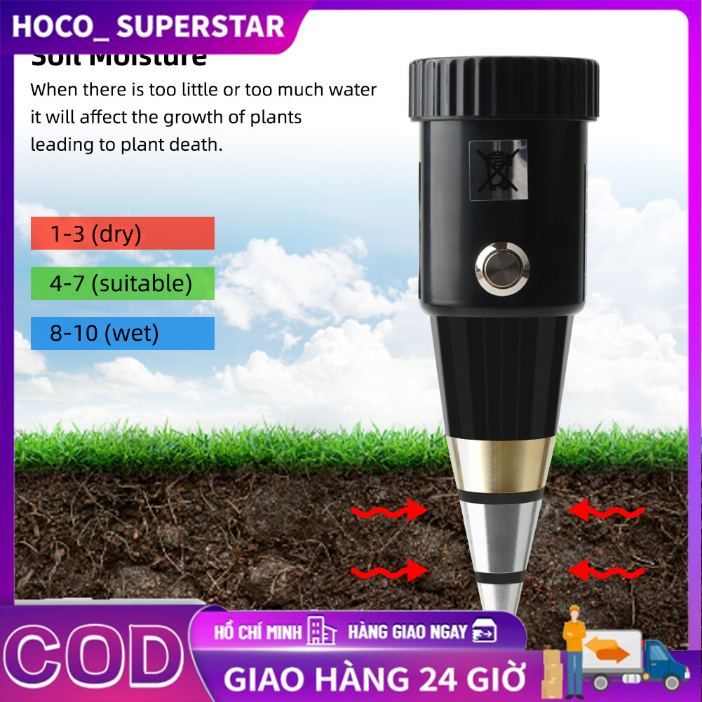  Máy Đo Độ Ẩm   Độ pH   Độ Chua   Nhiệt Độ Của Đất Đa Dụng 