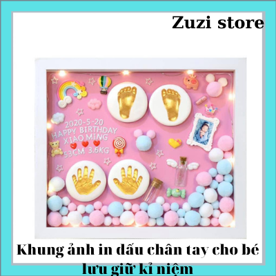Bộ khung ảnh in dấu vân tay chân cho bé lưu giữu kỉ niệm đầu đời