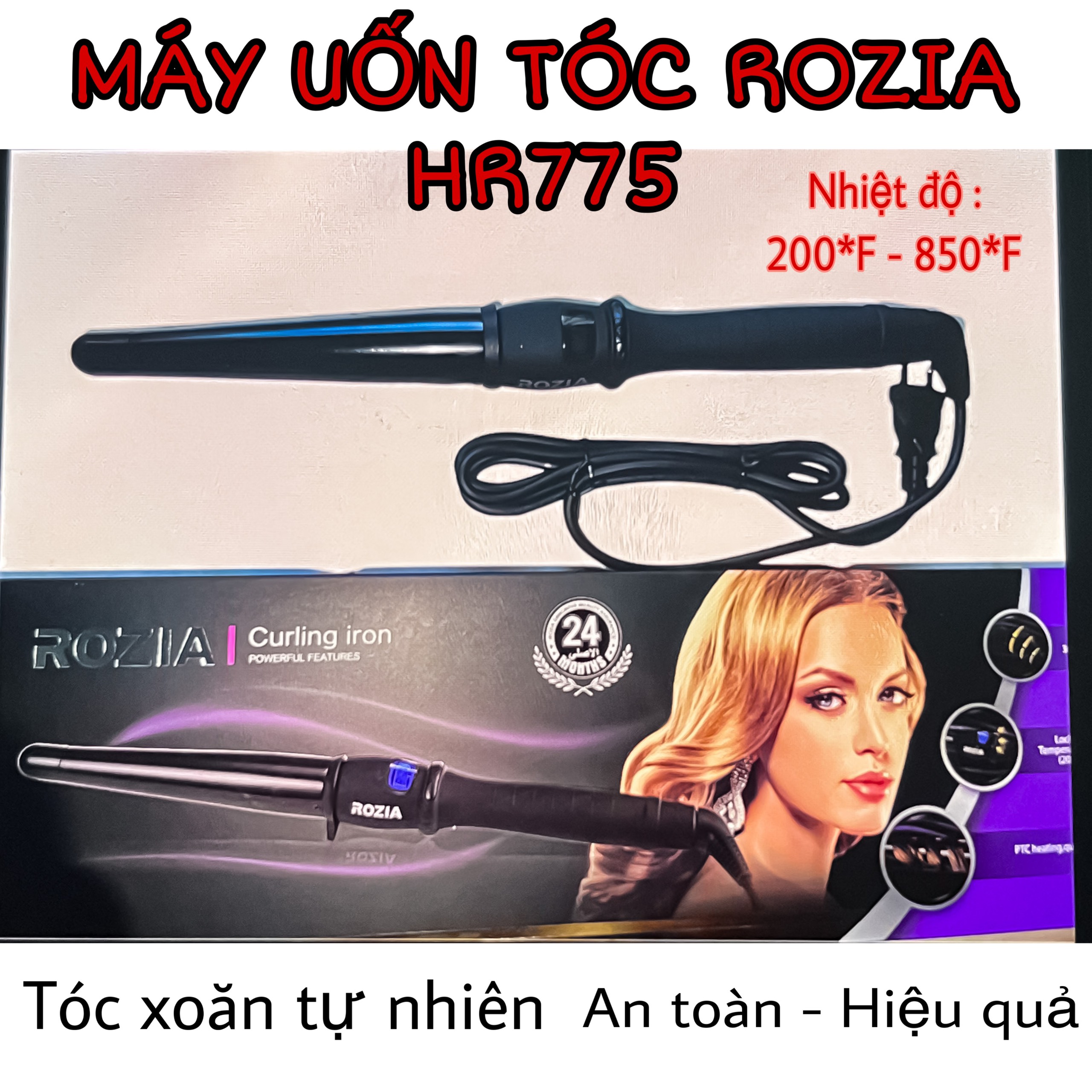 Máy uốn tóc tạo kiểu chuyên nghiệp rozia hr775 - máy uốn tóc gợn sóng, máy uốn tóc xoăn sóng lơi, xoăn nhẹ dụng cụ làm tóc chuyên nghiệp