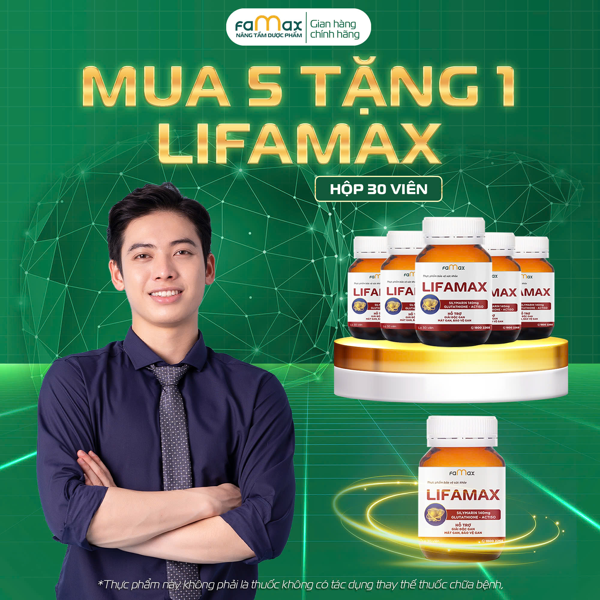 [FAMAX] Combo 5 Tặng 1 - Viên Giải Độc Gan Lifamax (30 viên) - Hỗ Trợ Mát Gan Và Bảo Vệ Gan