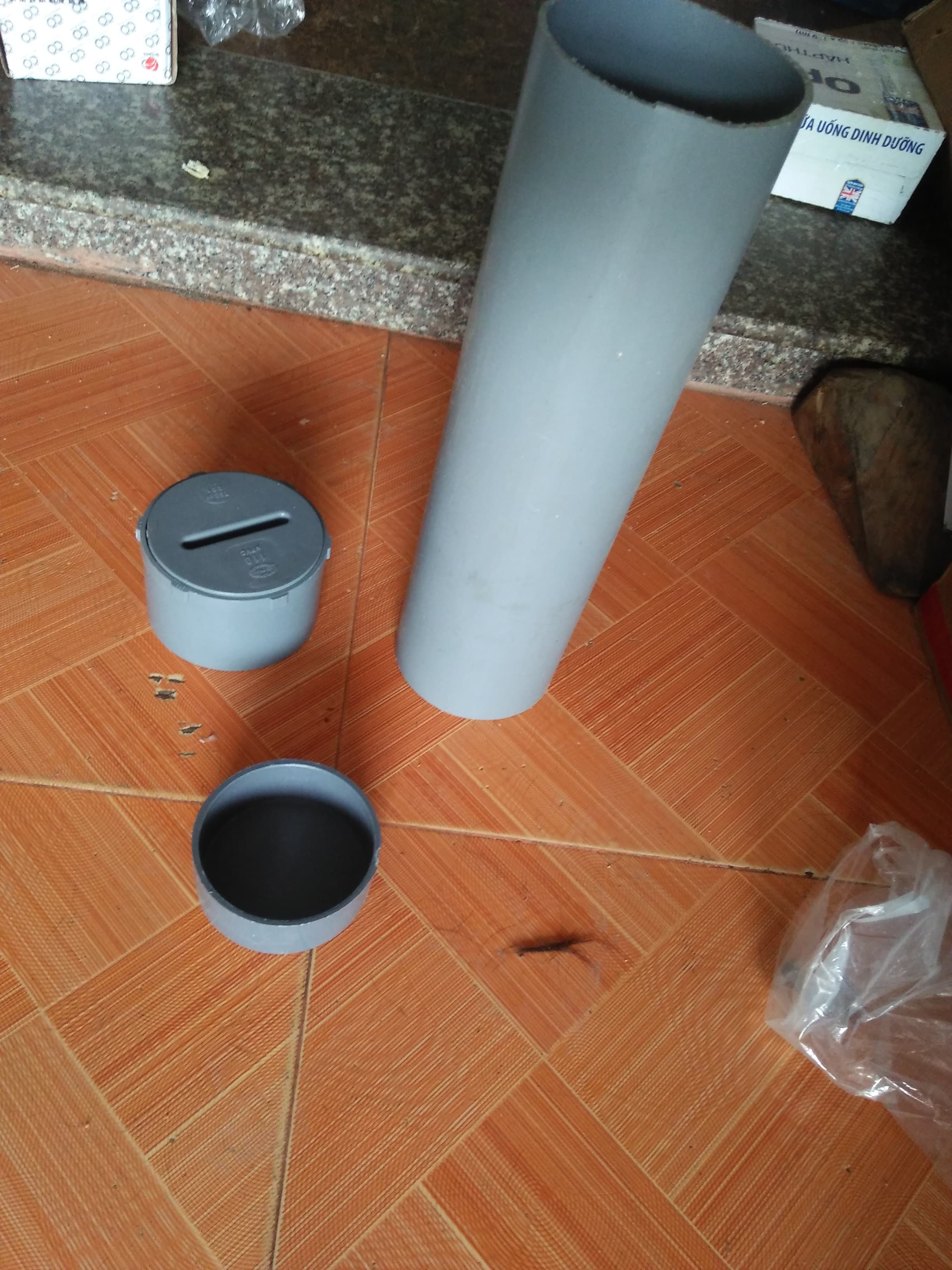 Combo 1 bịt xả 160, 1 bịt trơn và 70cm ống 160