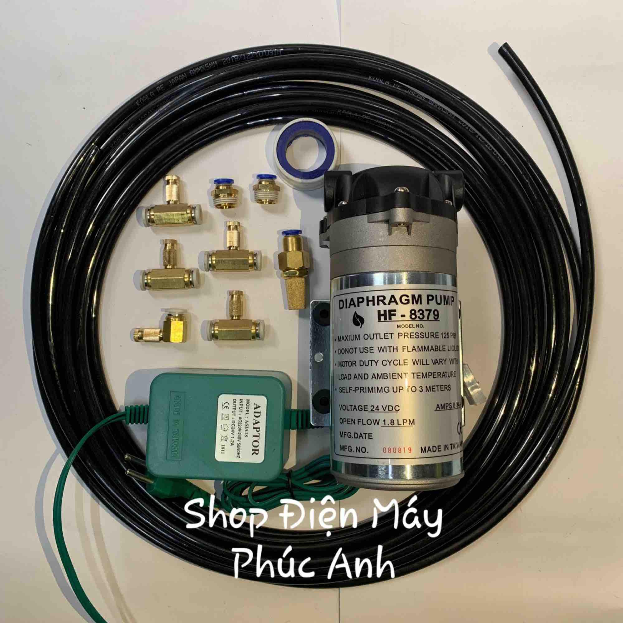 Bơm phun sương làm mát gồm 5 đầu và 10 m dây