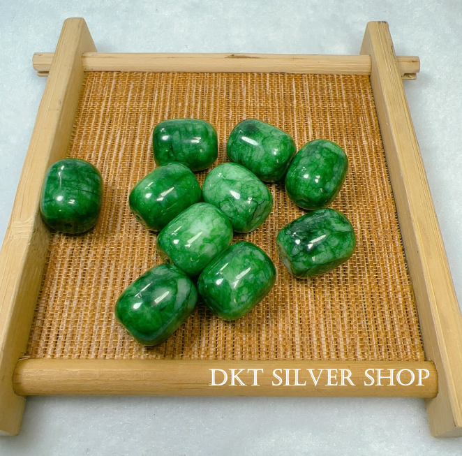 Hạt lu thống cẩm thạch sơn thủy 14 ly dùng làm đồ trang sức - Mix vòng tay