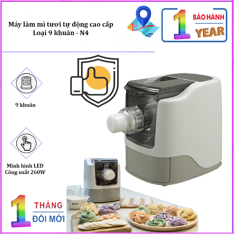 Máy làm mỳ tươi tự động cao cấp N4 công suất 260W - 9 khuôn làm mì