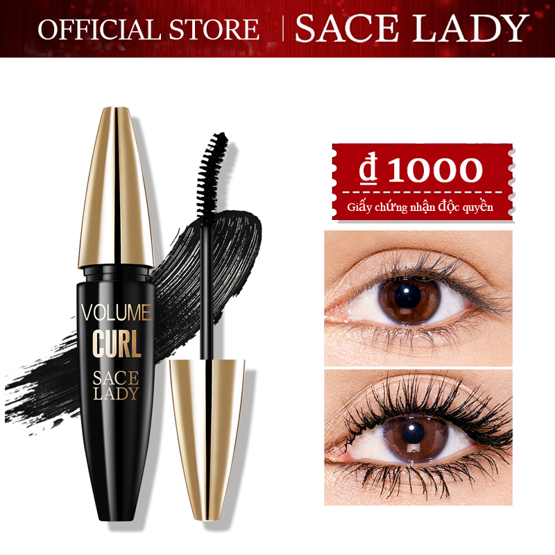 Sace lady mascara chống thấm nước trang điểm mắt màu đen trường thọ mascara