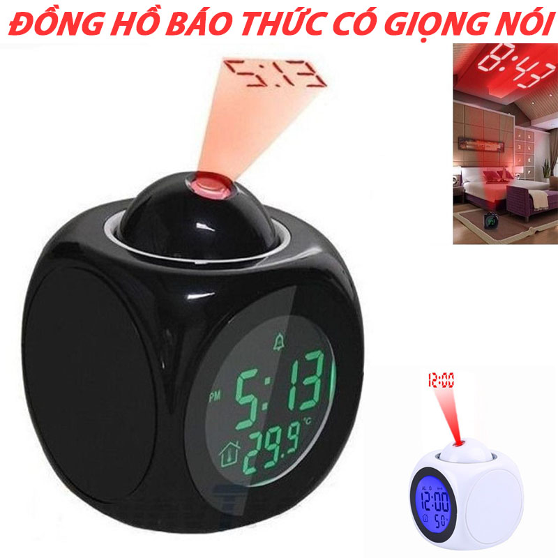 Đồng hồ báo thức có giọng nói đa chức năng - Hiển thị giờ bằng đèn led - Tiêu thụ điện năng thấp - Nhỏ Gọn Dễ Dang Mang Theo - Màn Hình LCD Kỹ Thuật Số Có Đèn LED - Bảo hành 1 Đổi 1