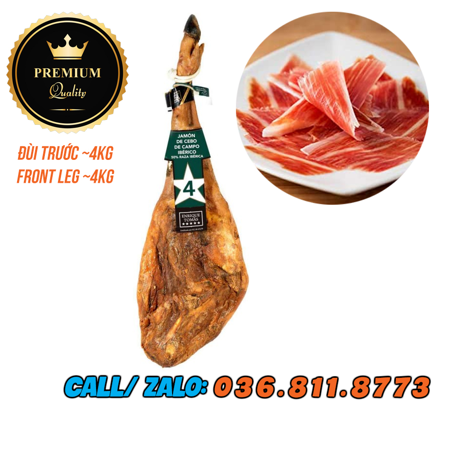 Đùi heo muối Iberico ( heo đen tây ban nha ) chính hãng