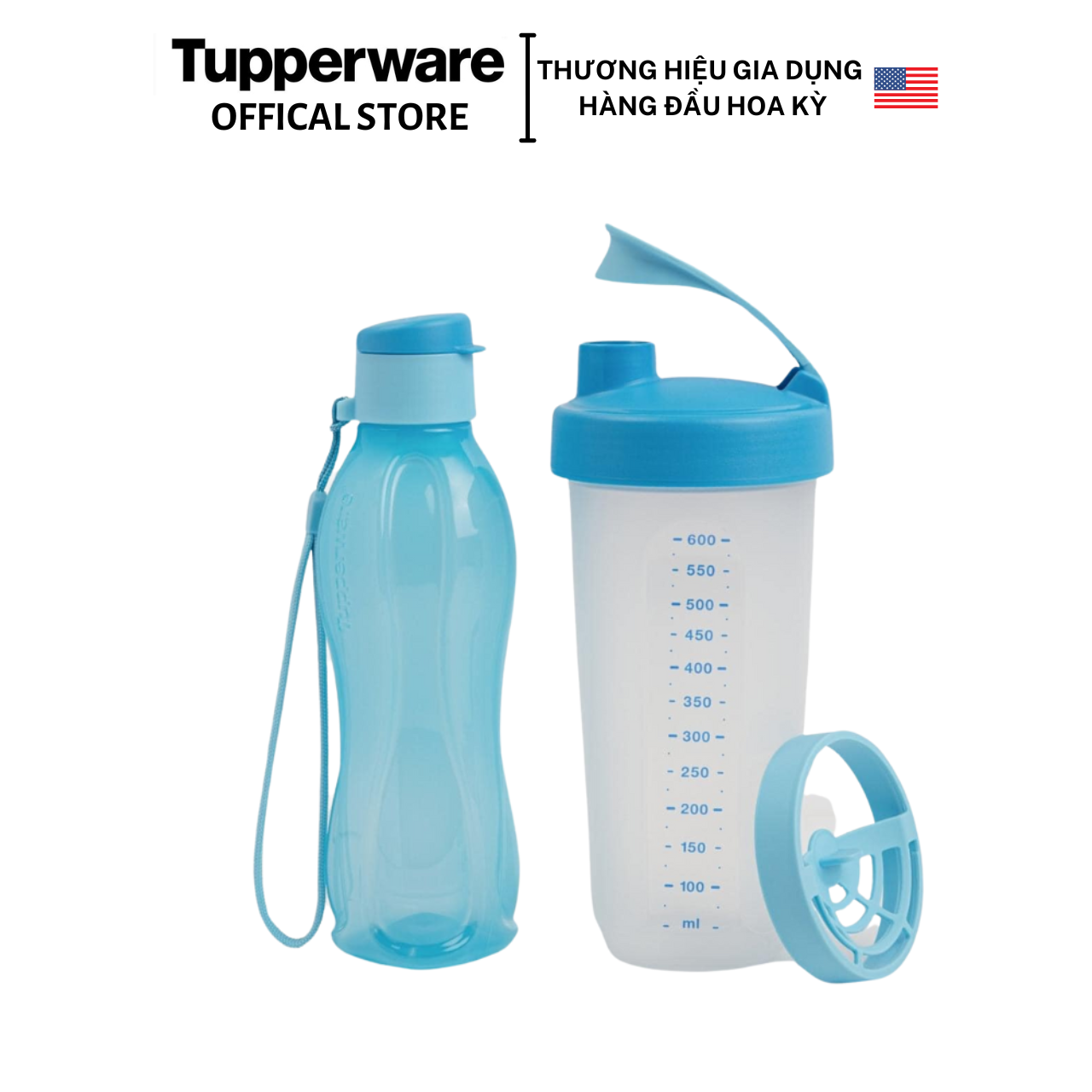 Bộ sản phẩm Tupperware Shake N Go Gen II - Bảo hành trọn đời - Nhựa nguyên sinh an toàn sức khoẻ