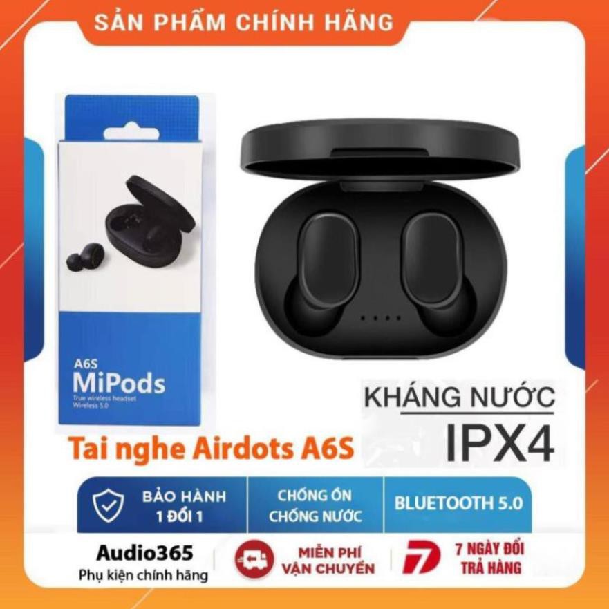 Tai nghe bluetooth 5.0 mipods a6s - chống ồn- chống nước - có micro - sử dụng cho cả android & ios - nghe nhạc cực lâu