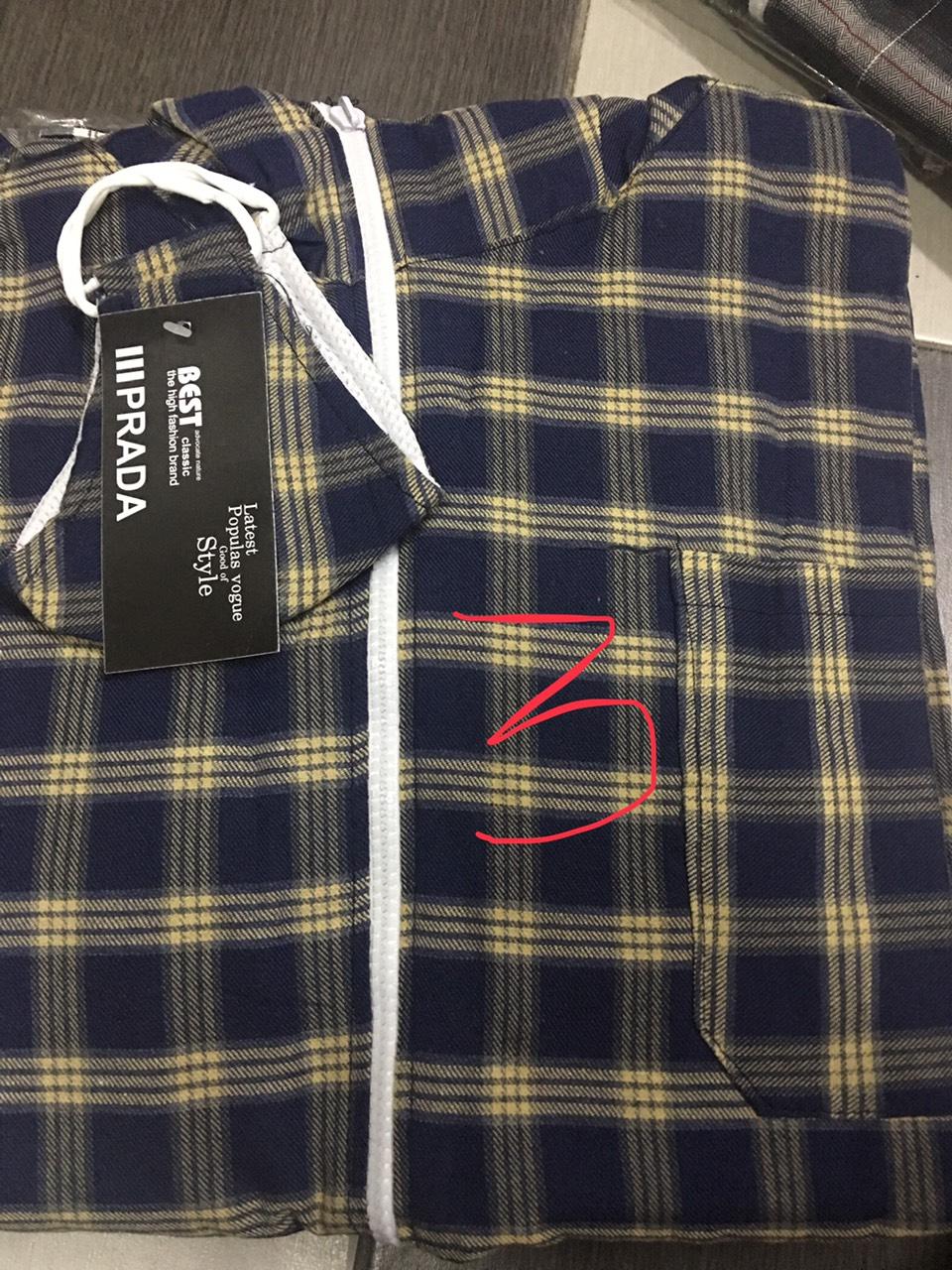 Áo chống nắng nam kẻ caro , chất cotton 2 lớp thấm mồ hồi , cực mát