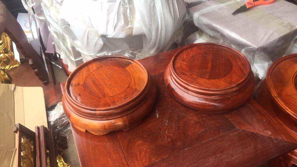 Chân đế để bát hương gỗ hương đỏ đường kính 14