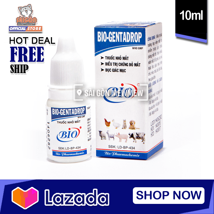 Nhỏ mắt BIO GENTADROP cho thú cưng lọ 10ml