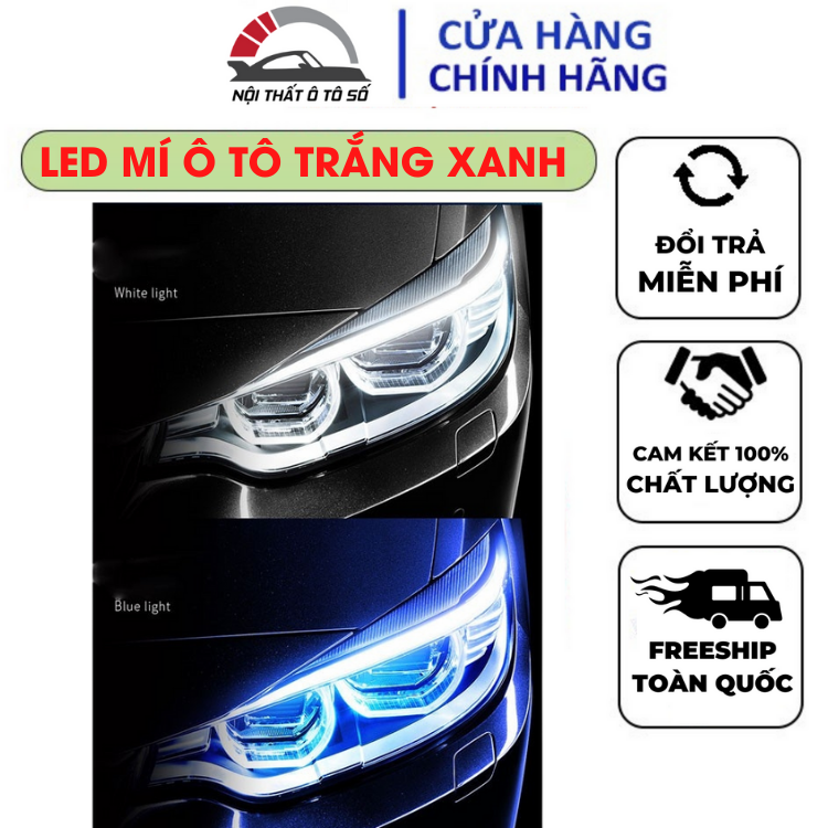 Bộ 2 Led Dây Đèn Mí Ô Tô Tích Hợp Xi Nhan Đuổi 60cm Silicon Chống Nước