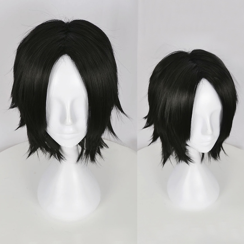 Ready Stock One Piece Portgas D. Ace Short Black Wig Heat Resistant