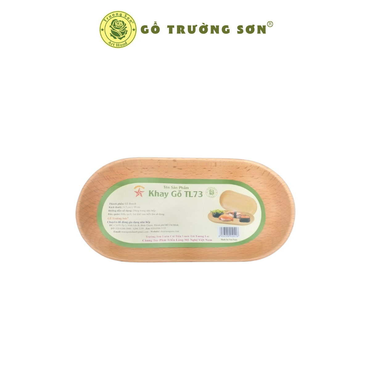 [HCM]Khay Gỗ Hình Oval TL73 Dài 19 Cm Dùng Để Trưng Bày Đựng Thức Ăn Bánh Kẹo - Đồ Gỗ Nhà Bếp Thương Hiệu Trường Sơn