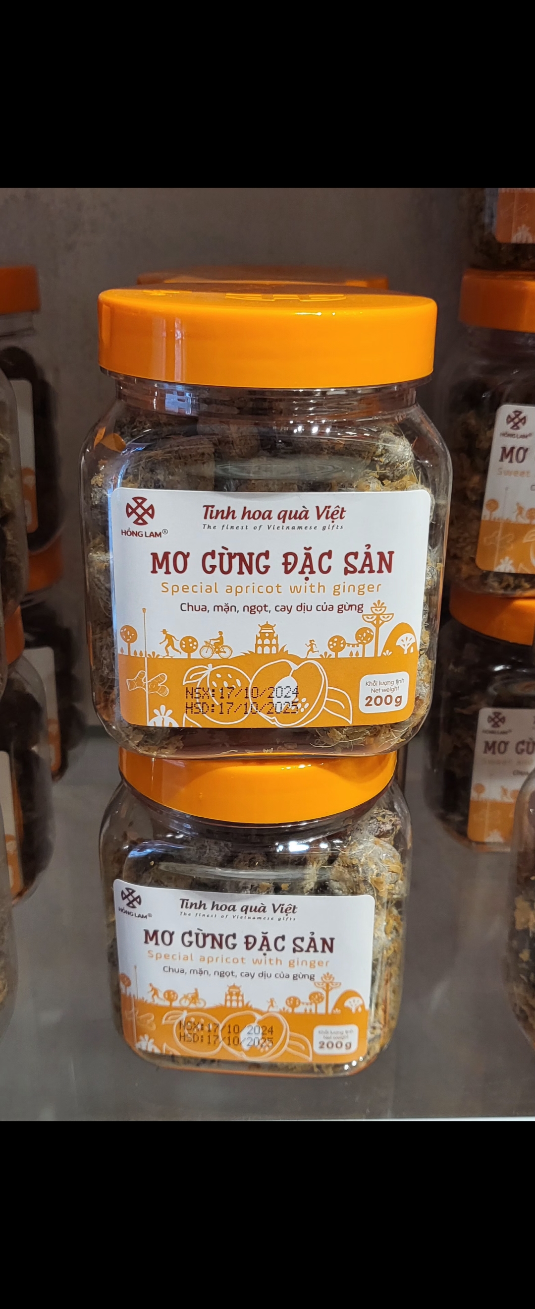 Ô mai mơ gừng đặc sản hồng lam 200g