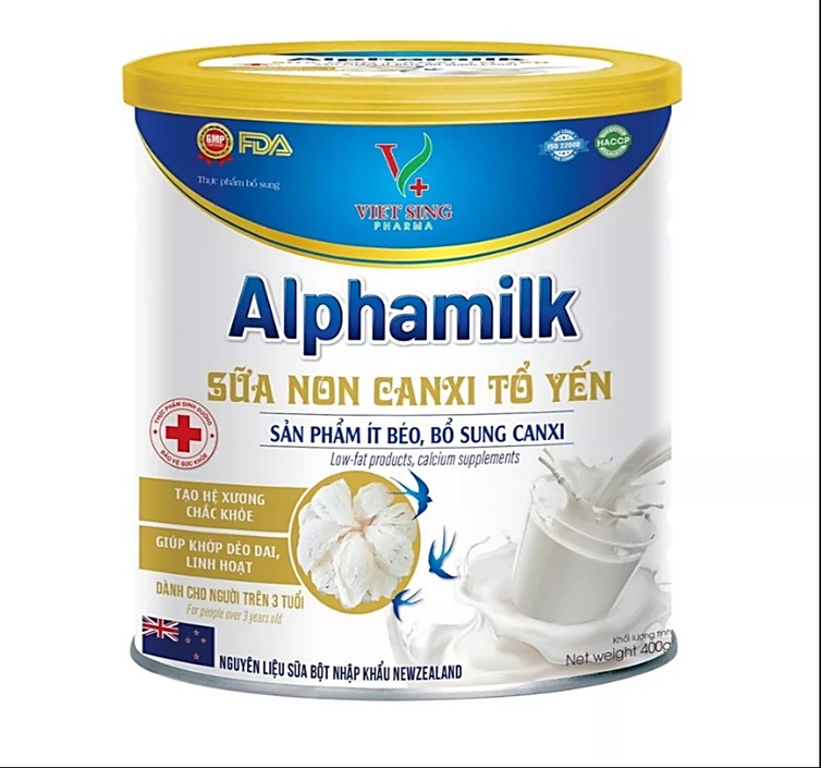 hộp 900g Sữa bột Alphamilk Glucerna Tổ Yến tăng cường sức đề kháng hỗ trợ