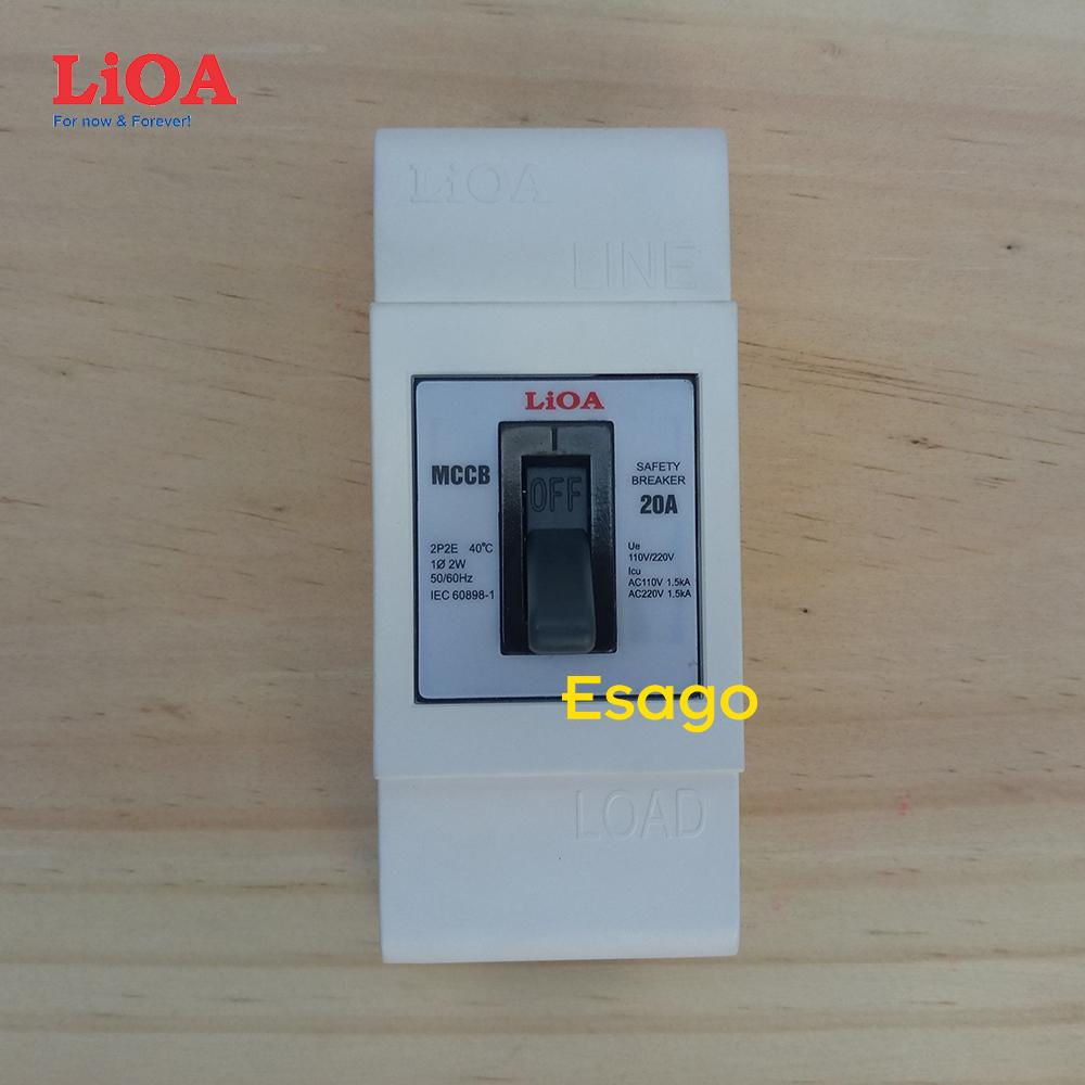 [20A] Combo cầu dao tự động an toàn (APTOMAT) LiOA 20A loại 2 cực 2 tiếp điểm - Lắp nổi nhỏ