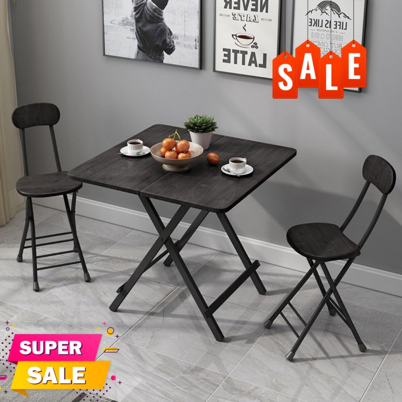 Bàn ăn, bàn cafe gấp gọn 80x80cm cao cấp - bàn ăn gấp gọn đa năng