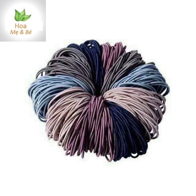 [HCM]Set 100 dây cột tóc Bịch 100 dây cột tóc Combo 100 dây chun buộc tóc Dây cột tóc cho nữ Cột tóc nữ Dây buộc tóc nữ