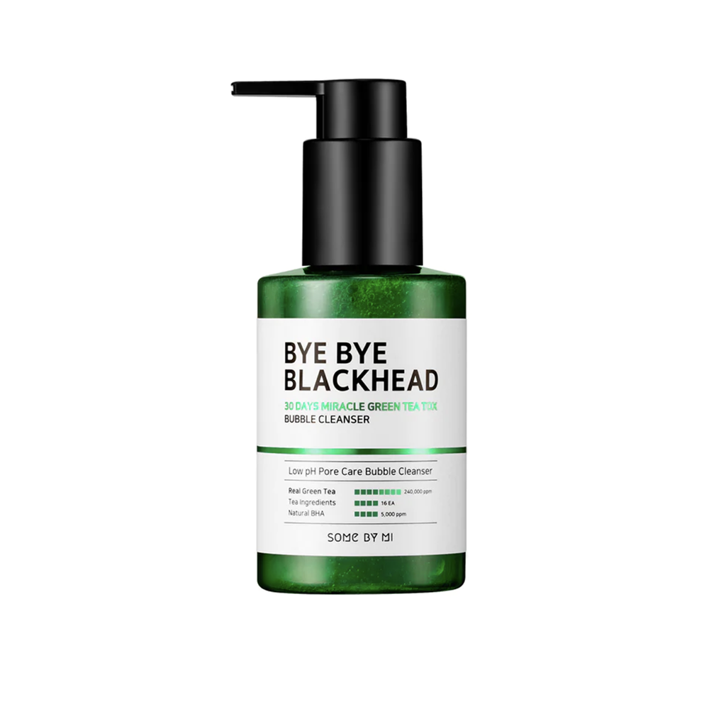Sữa Rửa Mặt Sủi Bọt Some By Mi Bye Blackhead 30Days Greentea Tox Giảm Mụn Đầu Đen 120g