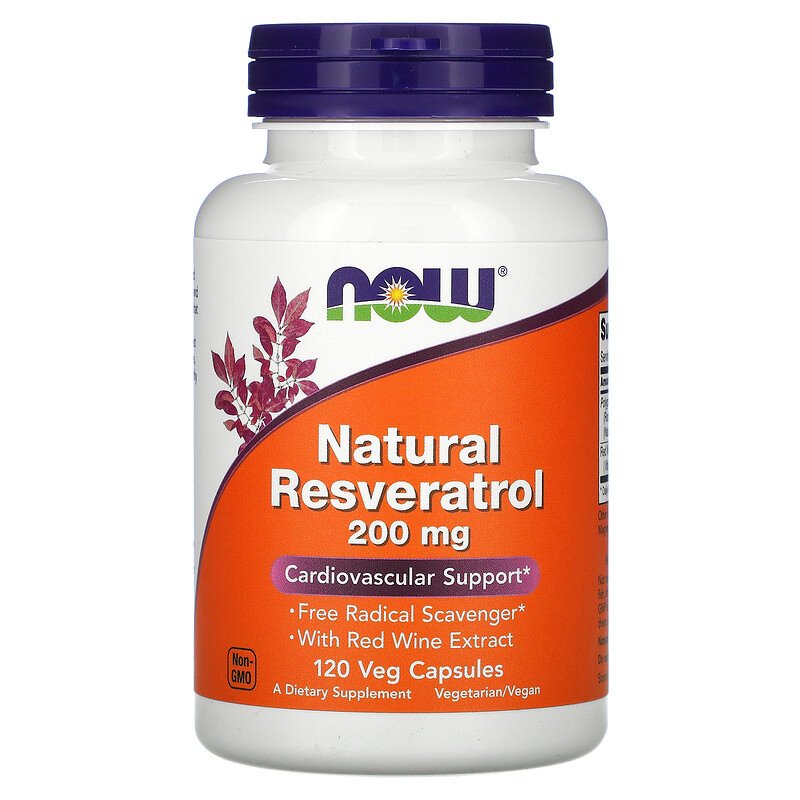 NOW Foods, Resveratrol, 200 mg, 120 Veg Capsules, Date 07/2026
