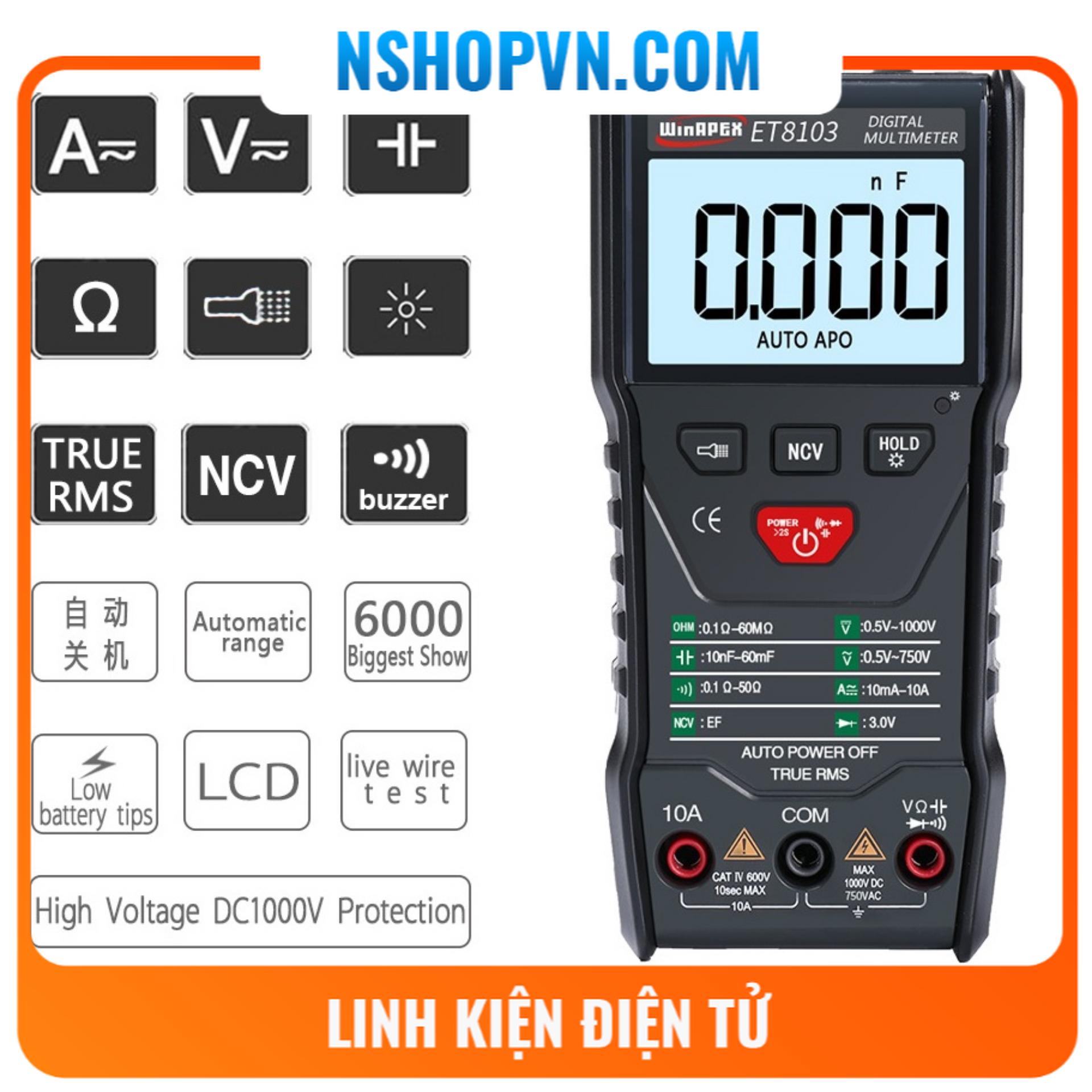 Đồng hồ điện tử winapex et8103 auto