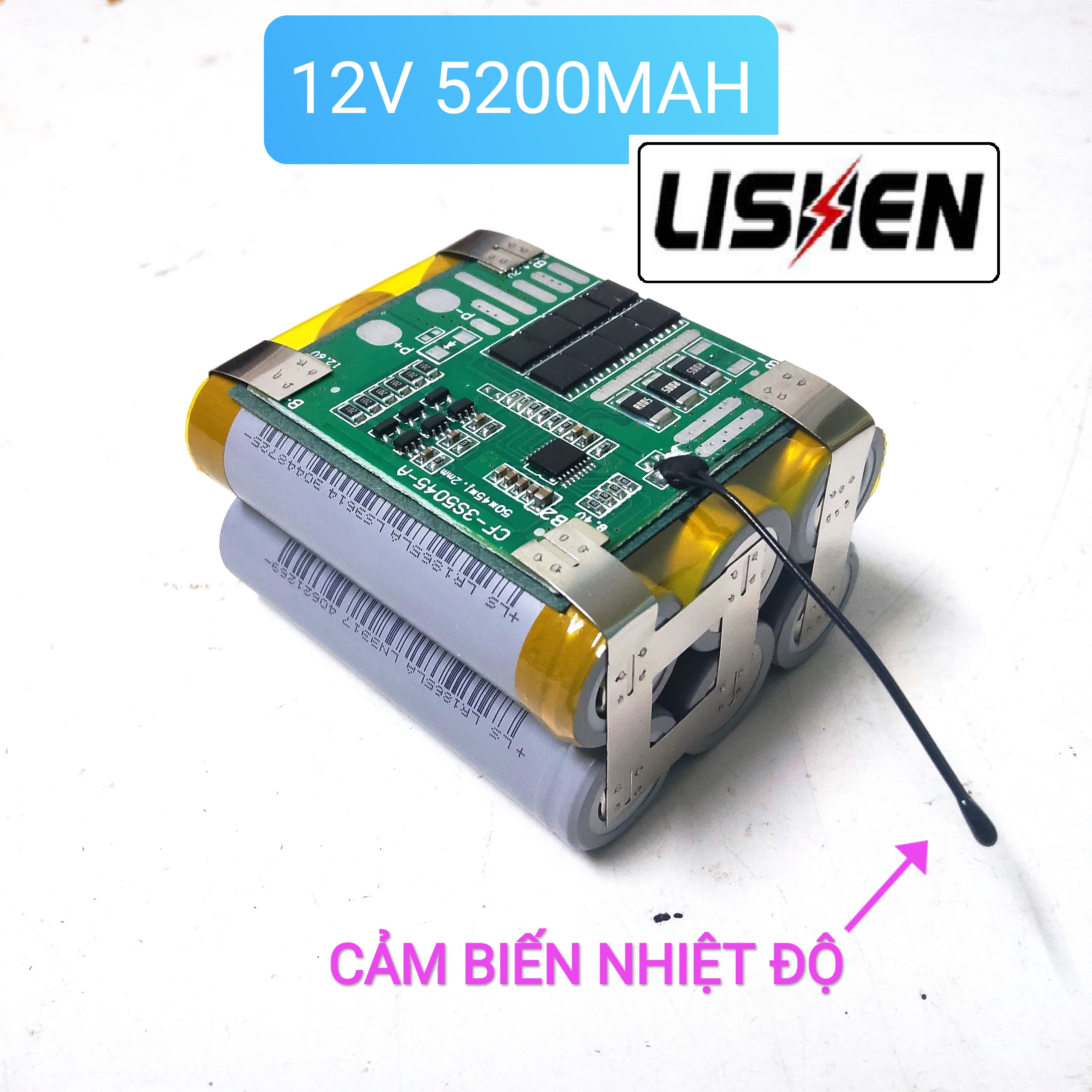 Pin 3s 12v 5200mah lishen xám - xả cao 45a dùng cho máy khoan, máy mài, loa bluetooth...