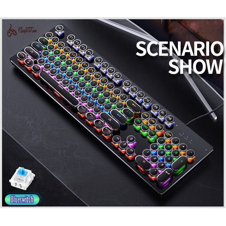 Bàn Phím Cơ Máy Tính K2 Pro Led RGB - Bàn Phím Cơ Chuyên Game Blue Switch Có 10 Chế Độ Màu - Bảo hành 12 tháng