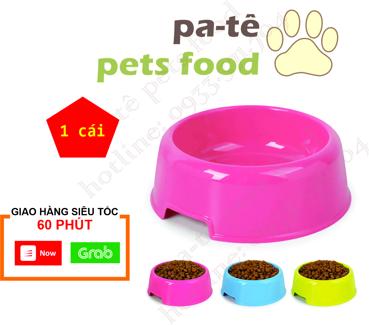 Bát đựng thức ăn nước uống cho chó mèo nhiều màu - Giao màu ngẫu nhiên