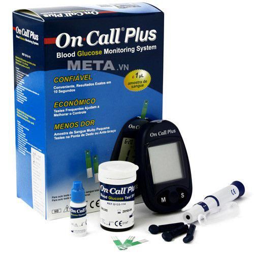 Máy Đo Đường Huyết Oncall plus cao cấp + tặng 25 que thử 25kim chích