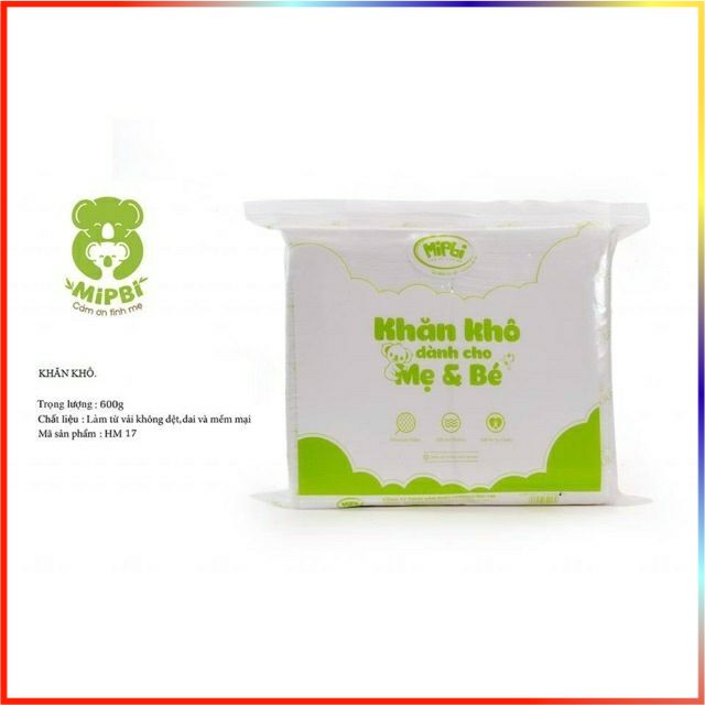 Khăn vải khô đa năng dành cho mẹ và bé mipbi 600gr 900gr