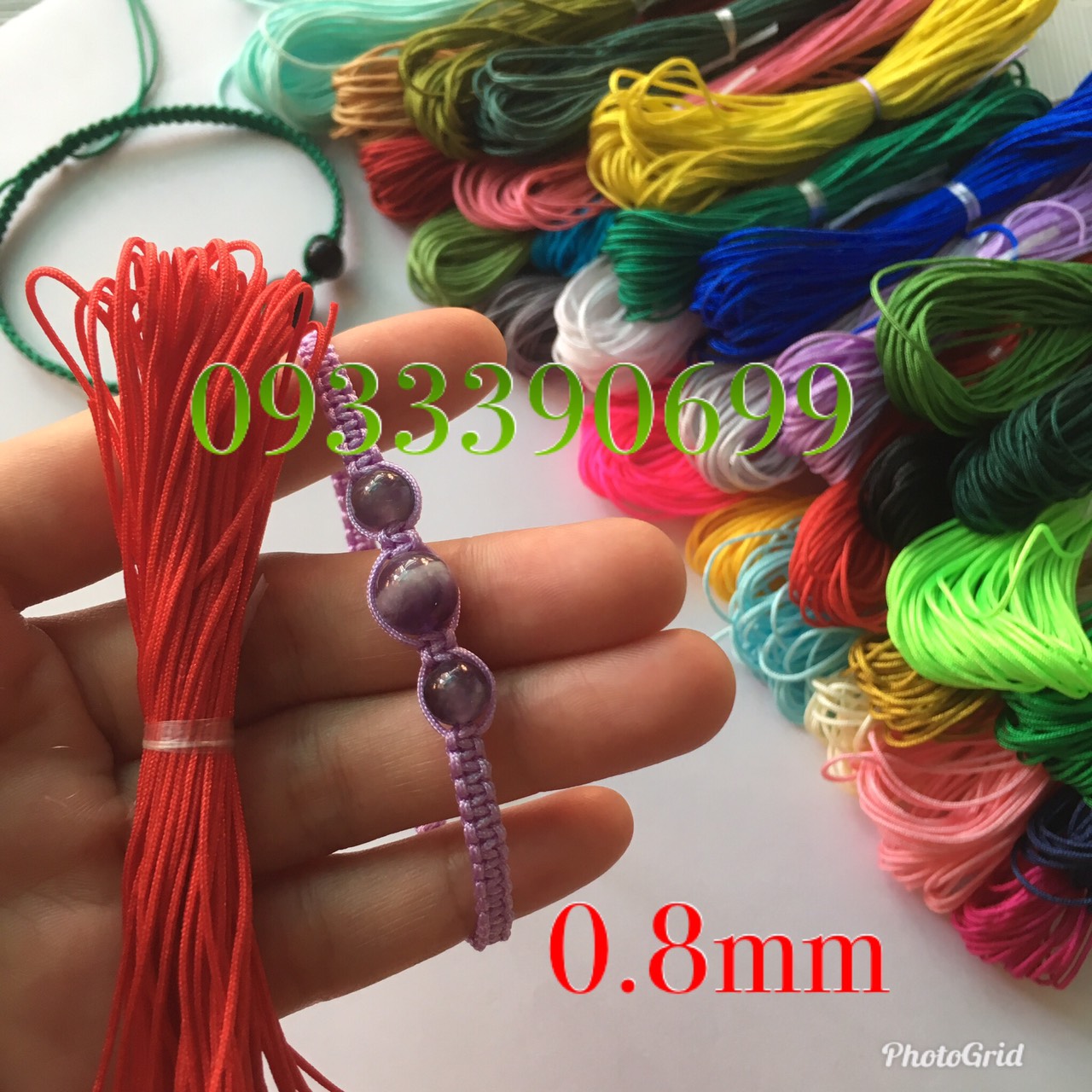🍀🌺 (Có hướng dẫn đan) Dây dù 0.8mm đan vòng tay NỮ và bé gái nylon cord #72 bản dây nhỏ (có loại xịn)