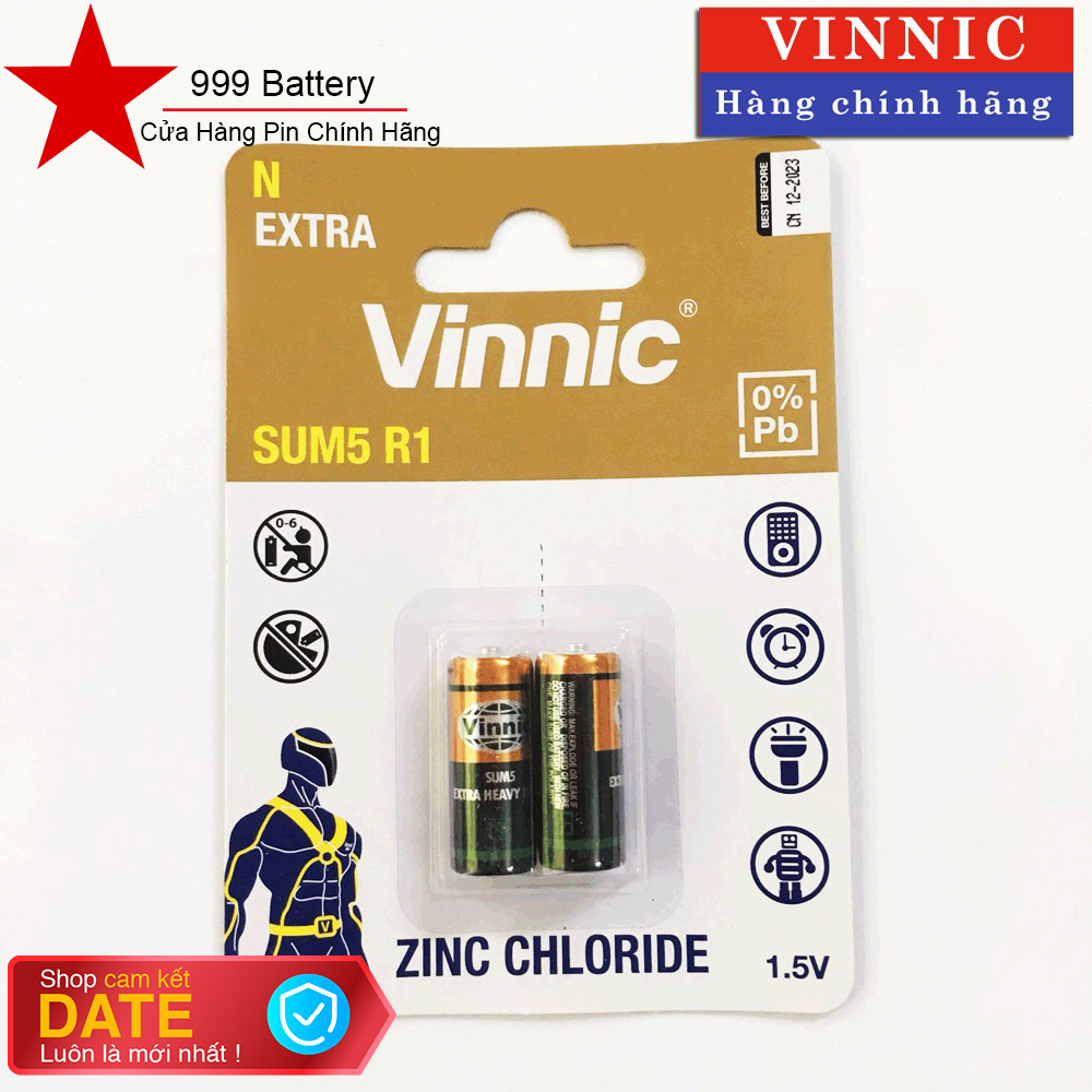 Pin vinnic sum5 r1 e90 1.5v chính hãng - vỉ 2 viên date mới nhất