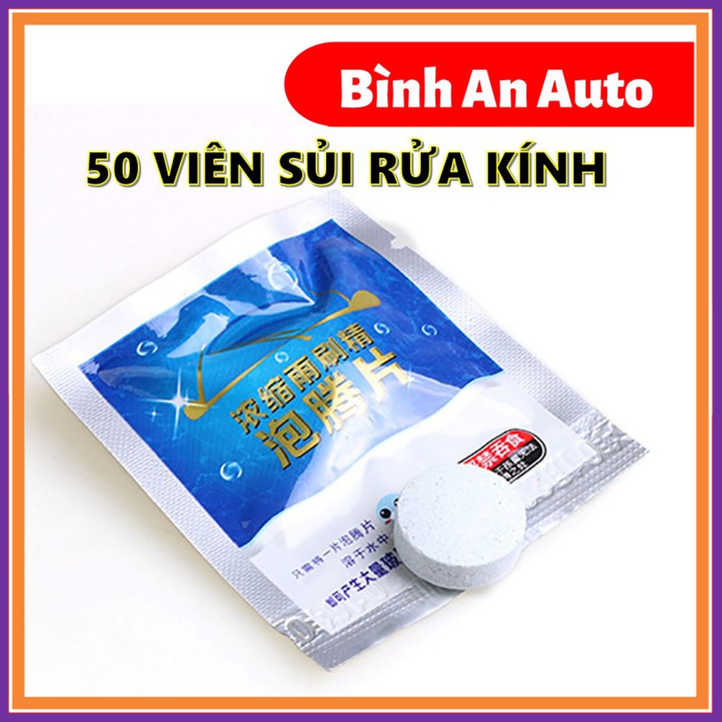 Combo 50 Viên sủi rửa xe, viên sủi rửa kính xe ô tô