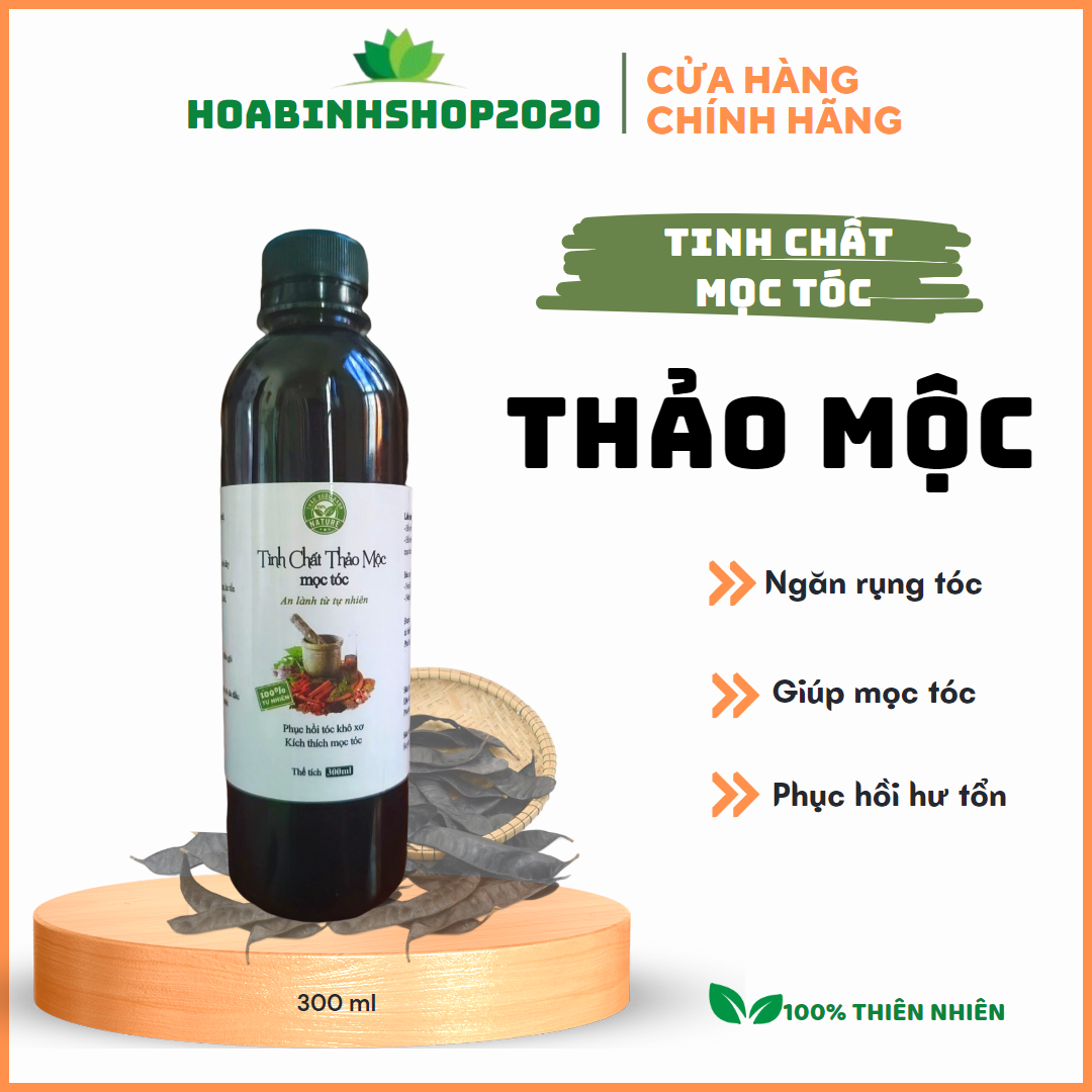 Tinh chất mọc tóc thảo mộc 300ml/ dùng cho người hói đầu, rụng tóc sau sinh nhanh mọc tóc và làm dày tóc